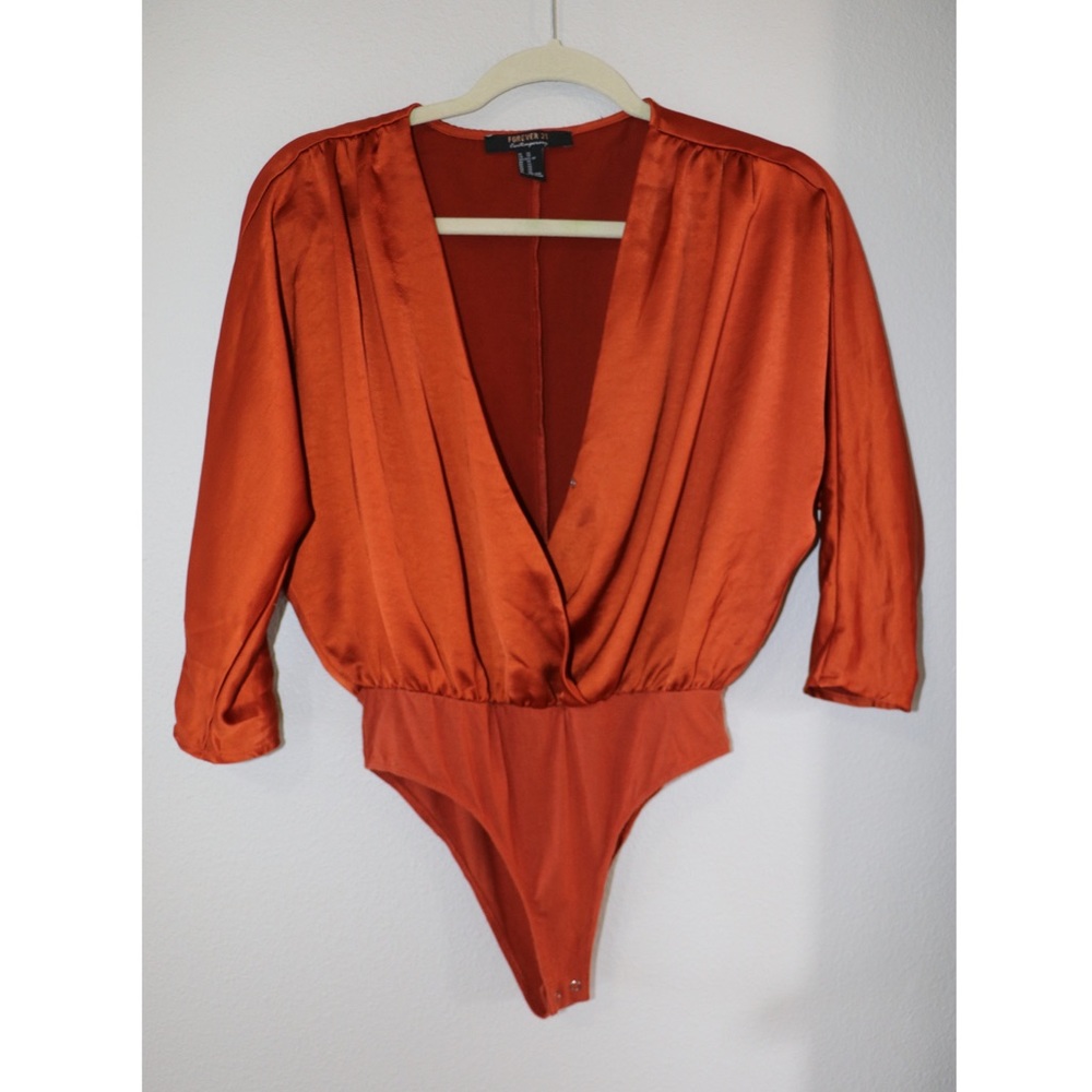 Forever 21 Satin Bodysuit Blouse